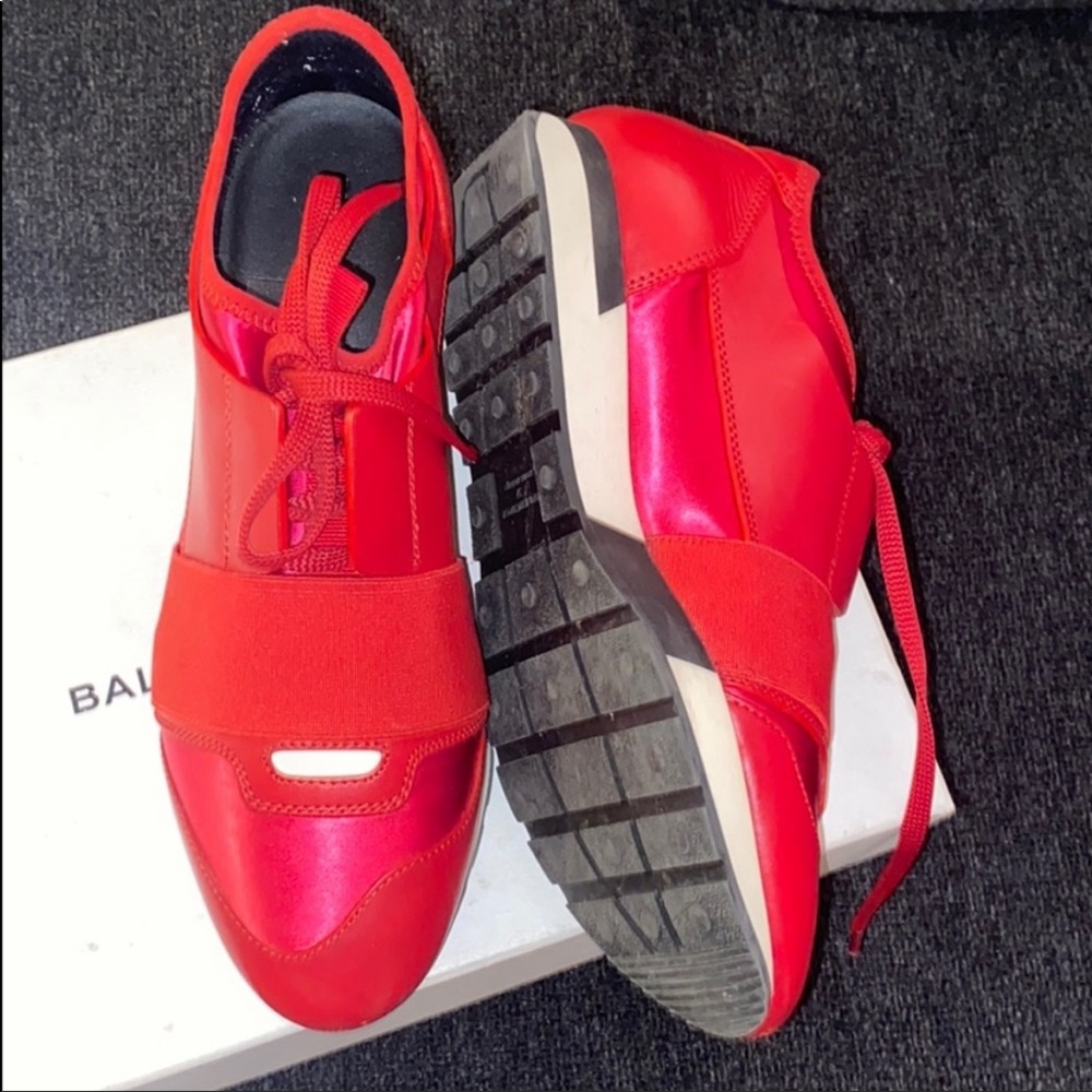 Red Balenciaga Runners